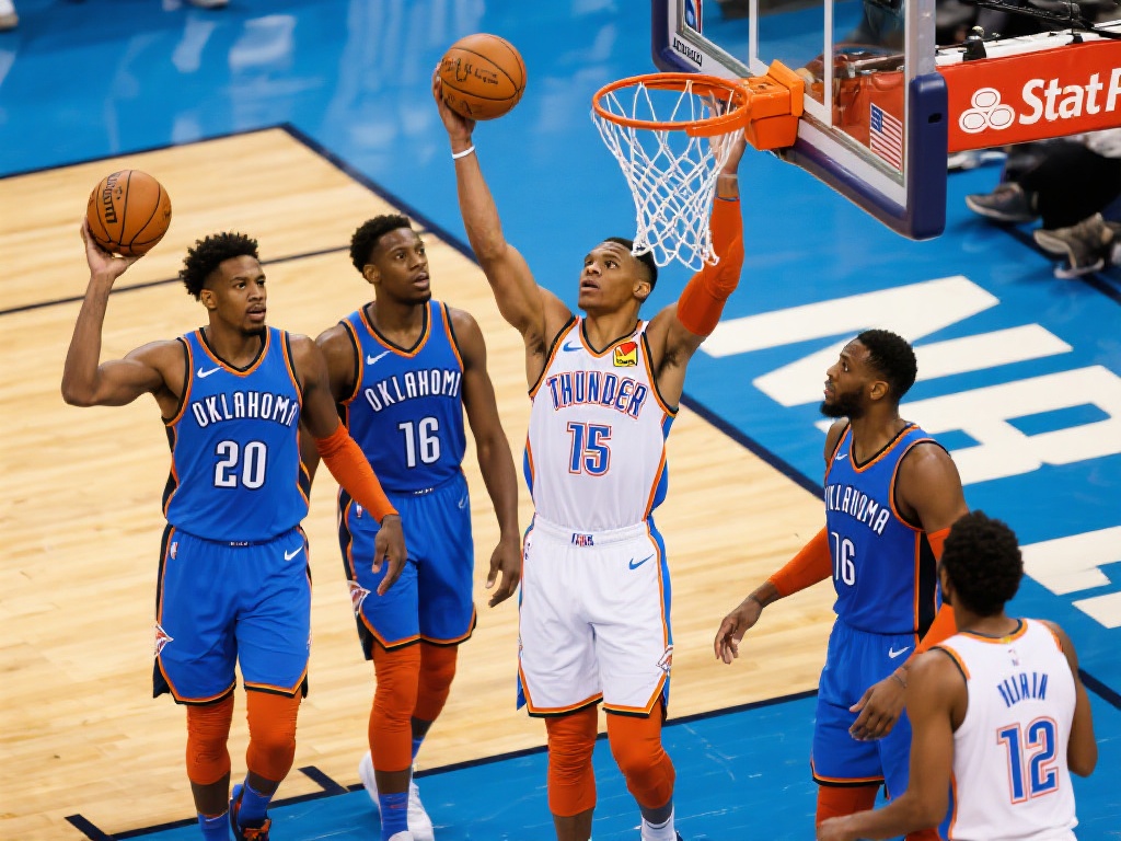 雷霆五人齐发力，众将得分上双扳平大比分